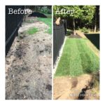 sod before after fence